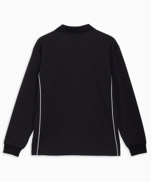 PUMA(プーマ)の「PUMA WORDROBE ESS+ FOOTBALL SHIRT(プーマ ワードローブ ESS+ フットボール パイピング 長袖 シャツ)(Tシャツ/カットソー・メンズ・ブラック系・X-LARGE/LARGE/MEDIUM)」の3枚目の写真