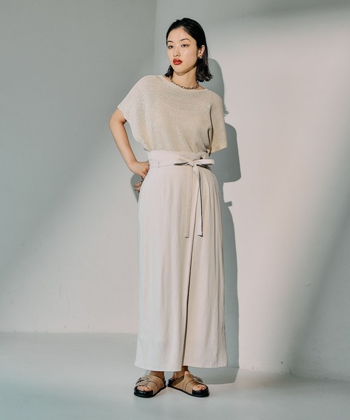 LEPSIM(レプシィム)の「5ゲージカノコライクプルオーバーSS 243190(ニット/セーター・レディース・ホワイト×ブラック/ブルー/ブラック/キナリ/レッド系その他・FREE)」の18枚目の写真