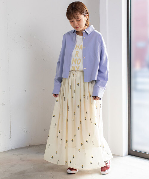 POU DOU DOU（プードゥドゥ）の「レギュラーカラークロップドシャツ（シャツ/ブラウス・レディース・ダークグレー/ブルー/オフホワイト・M）」の22枚目の写真