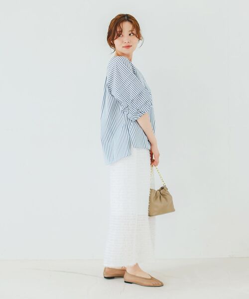 le.coeur blanc(ルクールブラン)の「シアーフリンジタイトスカート(スカート・レディース・ブラック/オフホワイト・38)」の20枚目の写真