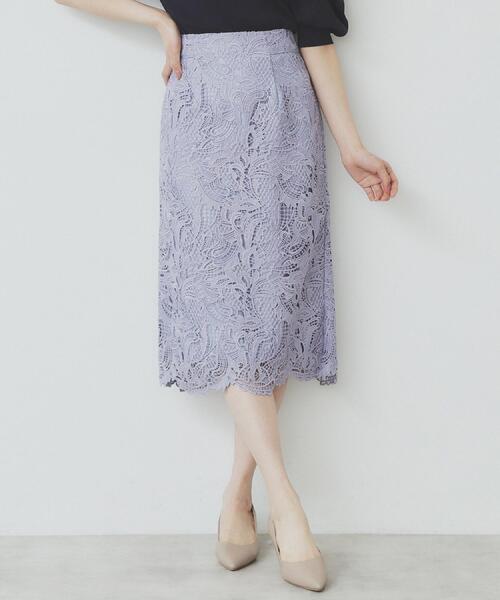 index（インデックス）の「《XS-LLサイズ》フラワーレースタイトスカート【洗濯機洗い可】（スカート・レディース・チャコールグレー/ライトブルー/サンドベージュ/チャコール・40/38/42/36/34）」の14枚目の写真