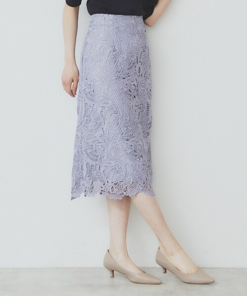 index（インデックス）の「《XS-LLサイズ》フラワーレースタイトスカート【洗濯機洗い可】（スカート・レディース・チャコールグレー/ライトブルー/サンドベージュ/チャコール・40/38/42/36/34）」の15枚目の写真
