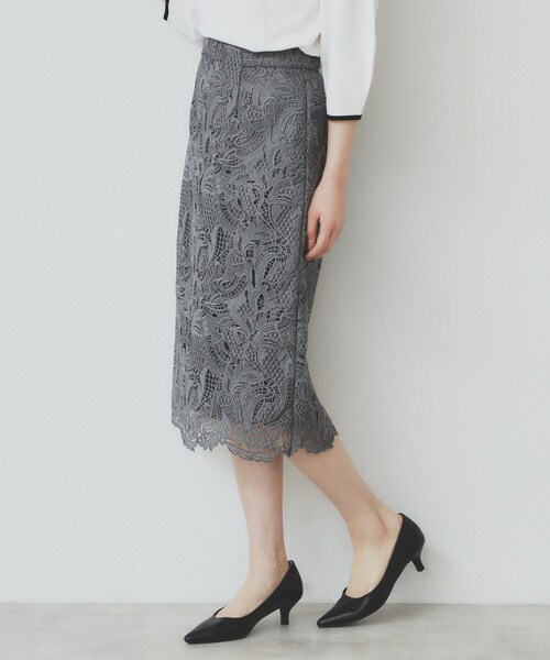 index（インデックス）の「《XS-LLサイズ》フラワーレースタイトスカート【洗濯機洗い可】（スカート・レディース・チャコールグレー/ライトブルー/サンドベージュ/チャコール・40/38/42/36/34）」の19枚目の写真