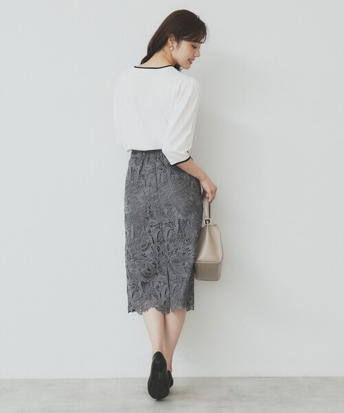 index（インデックス）の「《XS-LLサイズ》フラワーレースタイトスカート【洗濯機洗い可】（スカート・レディース・チャコールグレー/ライトブルー/サンドベージュ/チャコール・40/38/42/36/34）」の20枚目の写真