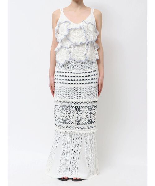 Ungrid（アングリッド）の「【Htage】かぎ針コンビニットワンピース（ワンピース・レディース・オフホワイト/ネイビー・FREE）」の14枚目の写真