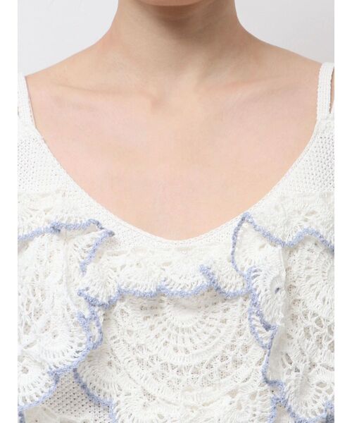 Ungrid（アングリッド）の「【Htage】かぎ針コンビニットワンピース（ワンピース・レディース・オフホワイト/ネイビー・FREE）」の17枚目の写真