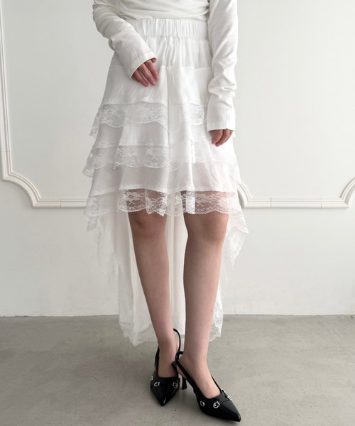 wears(ウェアーズ)の「レイヤードアシメントリーレーススカート(スカート・レディース・ホワイト/ブラック・FREE)」の16枚目の写真