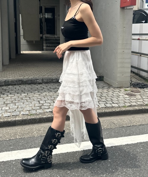 wears(ウェアーズ)の「レイヤードアシメントリーレーススカート(スカート・レディース・ホワイト/ブラック・FREE)」の11枚目の写真