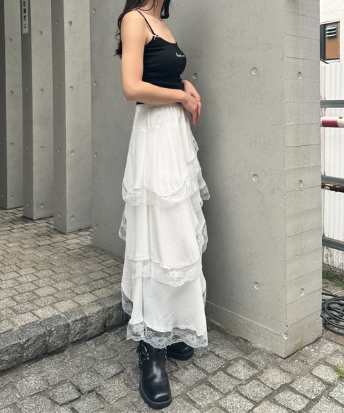 wears(ウェアーズ)の「レイヤードアシメントリーレーススカート(スカート・レディース・ホワイト/ブラック・FREE)」の10枚目の写真