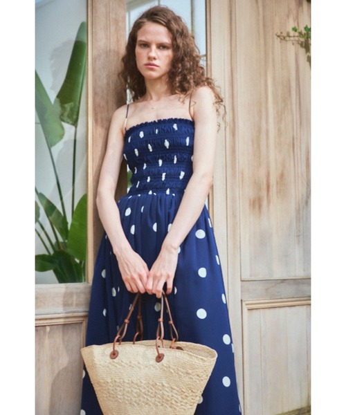 セール】Before Sunset Dress2 シャーリングキャミドレス