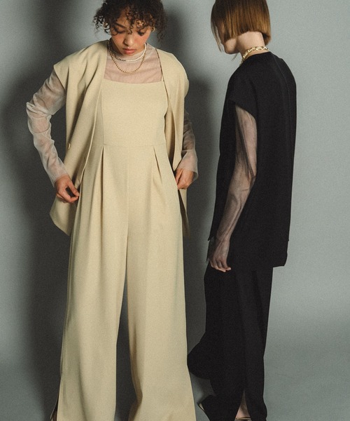 et.UNiVER（エトユニベール）の「Manish vest setup（パンツドレス・レディース・ブラウン/イエロー/グレー/ブラック・SMALL/MEDIUM/LARGE）」の22枚目の写真