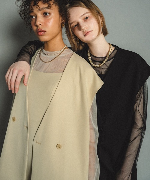 et.UNiVER（エトユニベール）の「Manish vest setup（パンツドレス・レディース・ブラウン/イエロー/グレー/ブラック・SMALL/MEDIUM/LARGE）」の17枚目の写真