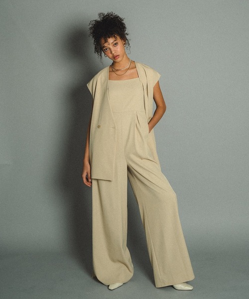 Manish vest setup et.UNIVER パンツドレス　お呼ばれ Manish vest setup（パンツドレス）｜et.UNiVER（エトユニベール