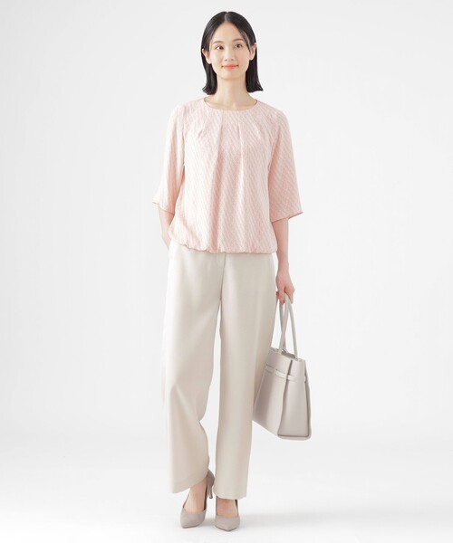 TRANS WORK(トランスワーク)の「【ウォッシャブル】ラインキューブプリントコンビブラウス(シャツ/ブラウス・レディース・ホワイト系その他/ピンク系その他2/ネイビー・38/40)」の10枚目の写真