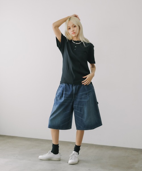 Lee(リー)の「Lee/リー BAGGY PAINTER SHORTS ショーツ(デニムパンツ・メンズ・ブラック/ナチュラル/インディゴブルー・M/L/S)」の20枚目の写真