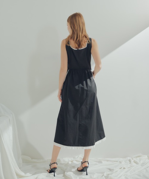 nolum ノルム　ギャザーワンピース テンセルワンピース ウエストにゴムギャザー 半袖ワンピース