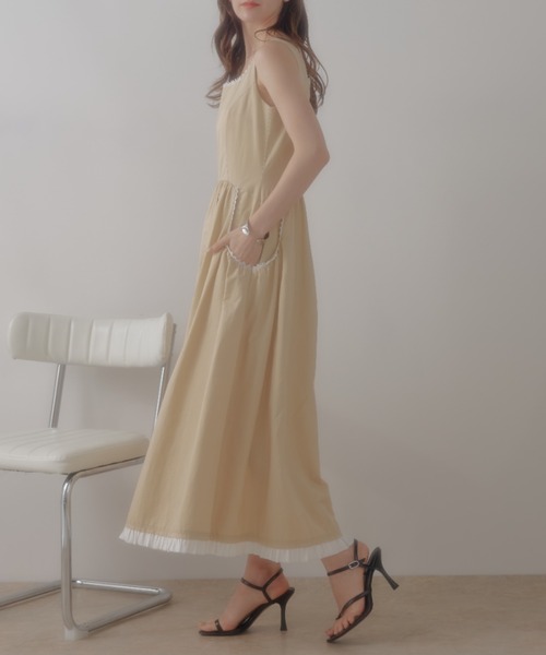 ECREL（エクレール）の「リムレースフリルギャザーワンピース（ワンピース・レディース・ブラック/ベージュ・FREE）」の20枚目の写真