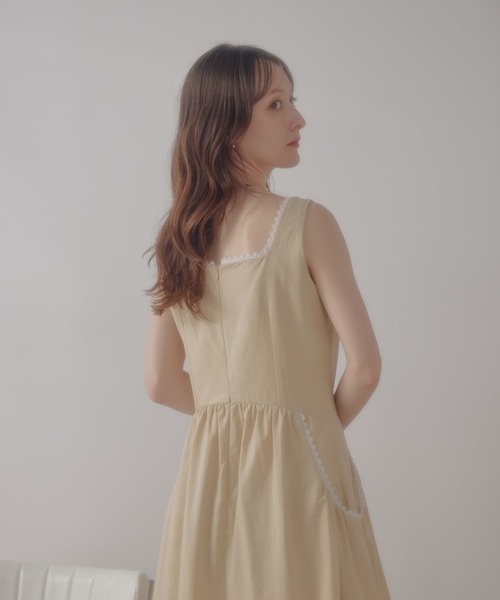 ECREL（エクレール）の「リムレースフリルギャザーワンピース（ワンピース・レディース・ブラック/ベージュ・FREE）」の12枚目の写真