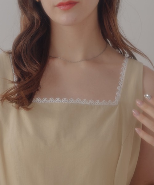 ECREL（エクレール）の「リムレースフリルギャザーワンピース（ワンピース・レディース・ブラック/ベージュ・FREE）」の19枚目の写真