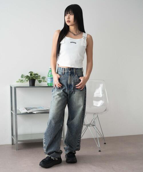 WEGO(ウィゴー)の「WEGO/ベルトデザインタンク(タンクトップ・レディース・ホワイト/ブラック・FREE)」の19枚目の写真