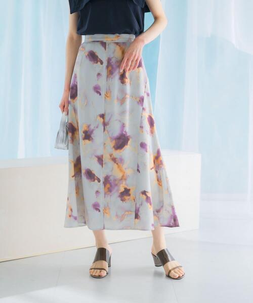 URBAN RESEARCH ROSSO WOMEN（アーバンリサーチ　ロッソ）の「前後2WAYマーブルプリントフレアスカート（スカート・レディース・ブルー/ピンク・38/36）」の5枚目の写真