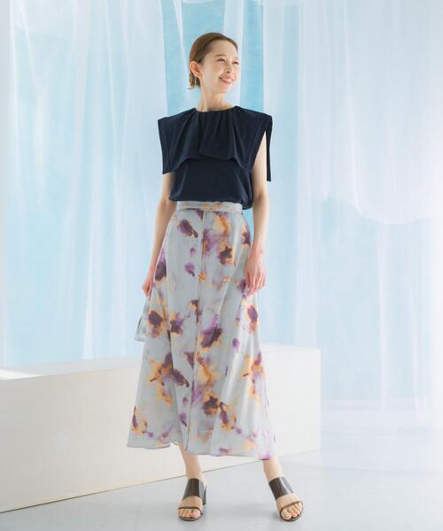 URBAN RESEARCH ROSSO WOMEN（アーバンリサーチ　ロッソ）の「前後2WAYマーブルプリントフレアスカート（スカート・レディース・ブルー/ピンク・38/36）」の6枚目の写真