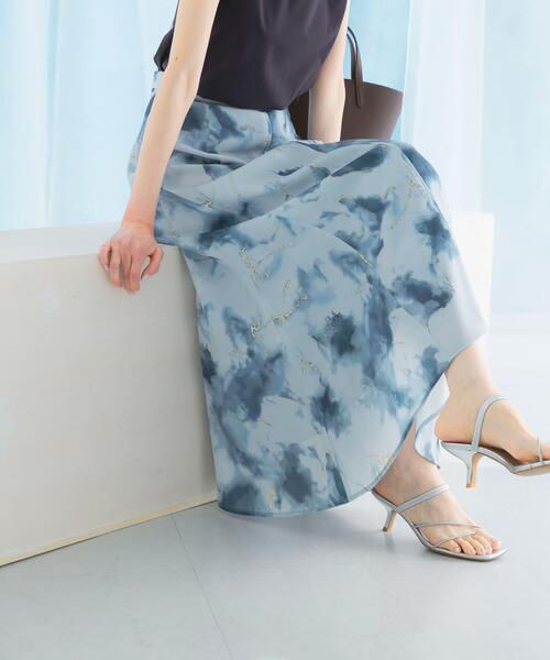URBAN RESEARCH ROSSO WOMEN（アーバンリサーチ　ロッソ）の「前後2WAYマーブルプリントフレアスカート（スカート・レディース・ブルー/ピンク・38/36）」の14枚目の写真