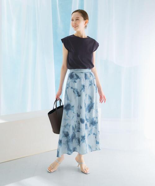 URBAN RESEARCH ROSSO WOMEN（アーバンリサーチ　ロッソ）の「前後2WAYマーブルプリントフレアスカート（スカート・レディース・ブルー/ピンク・38/36）」の17枚目の写真