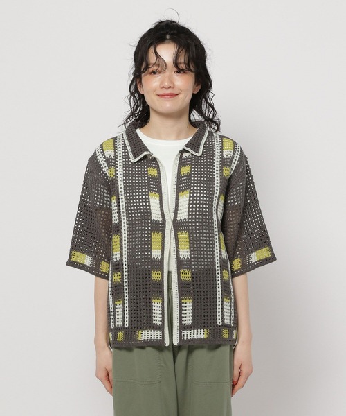 niko and...（ニコアンド）の「クラフトメッシュラインカーディガン（カーディガン/ボレロ・レディース・ホワイト/レッド/チャコール・FREE）」の14枚目の写真