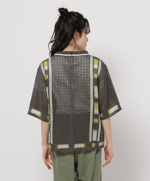 niko and...（ニコアンド）の「クラフトメッシュラインカーディガン（カーディガン/ボレロ・レディース・ホワイト/レッド/チャコール・FREE）」の16枚目の写真