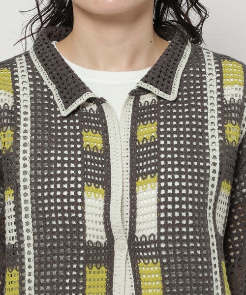 niko and...（ニコアンド）の「クラフトメッシュラインカーディガン（カーディガン/ボレロ・レディース・ホワイト/レッド/チャコール・FREE）」の17枚目の写真