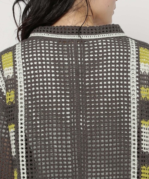 niko and...（ニコアンド）の「クラフトメッシュラインカーディガン（カーディガン/ボレロ・レディース・ホワイト/レッド/チャコール・FREE）」の18枚目の写真