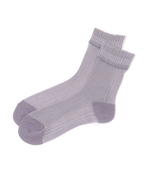 GLOBAL WORK（グローバルワーク）の「抗菌防臭クレープシアーソックス/325545（ソックス/靴下・レディース・パープル/ブラック/ミント/アイボリー/ベージュ・FREE）」の5枚目の写真