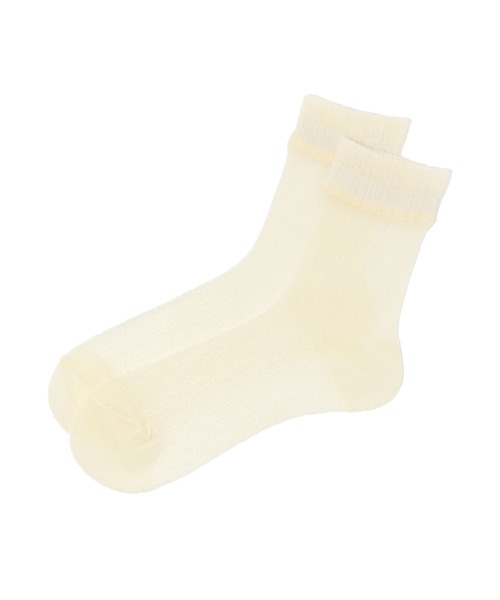 GLOBAL WORK（グローバルワーク）の「抗菌防臭クレープシアーソックス/325545（ソックス/靴下・レディース・パープル/ブラック/ミント/アイボリー/ベージュ・FREE）」の2枚目の写真