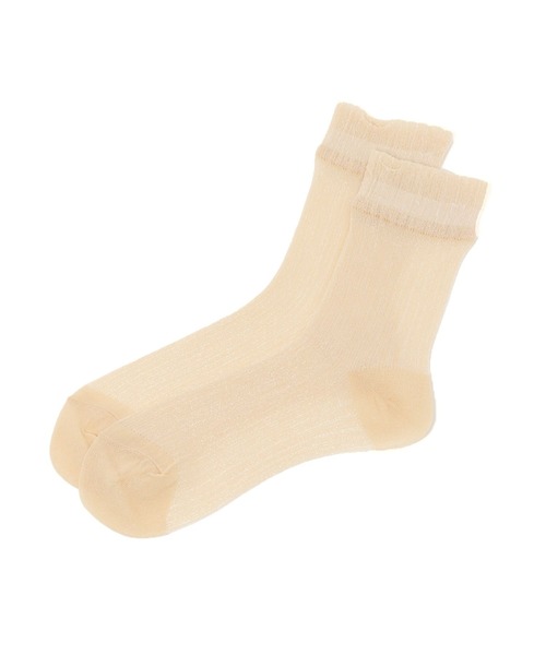 GLOBAL WORK（グローバルワーク）の「抗菌防臭クレープシアーソックス/325545（ソックス/靴下・レディース・パープル/ブラック/ミント/アイボリー/ベージュ・FREE）」の4枚目の写真