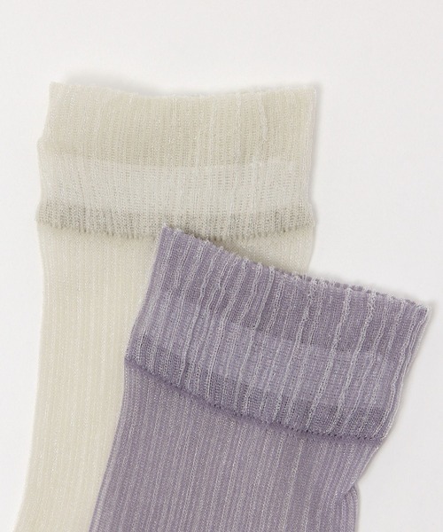 GLOBAL WORK（グローバルワーク）の「抗菌防臭クレープシアーソックス/325545（ソックス/靴下・レディース・パープル/ブラック/ミント/アイボリー/ベージュ・FREE）」の10枚目の写真
