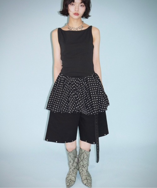 セール】boat neck peplum tank tops / ボートネックペプラム