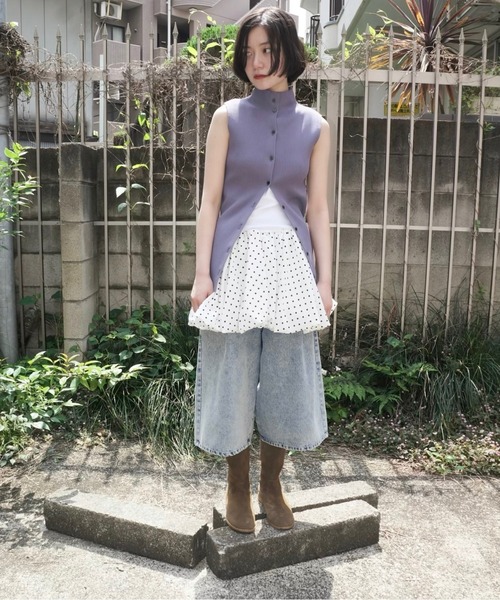 musubore(ムスボレ)の「boat neck peplum tank tops / ボートネックペプラムタンク(タンクトップ・レディース・ブラック/ホワイト・FREE)」の10枚目の写真