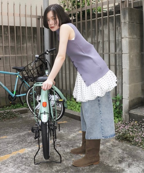 musubore(ムスボレ)の「boat neck peplum tank tops / ボートネックペプラムタンク(タンクトップ・レディース・ブラック/ホワイト・FREE)」の6枚目の写真