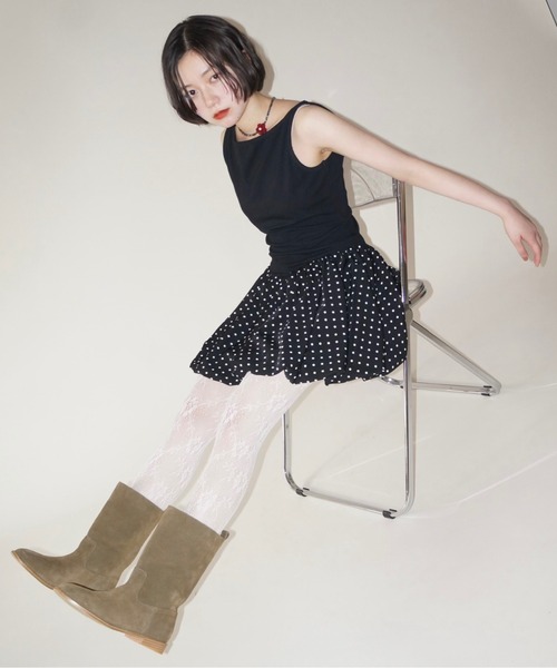 musubore(ムスボレ)の「boat neck peplum tank tops / ボートネックペプラムタンク(タンクトップ・レディース・ブラック/ホワイト・FREE)」の17枚目の写真