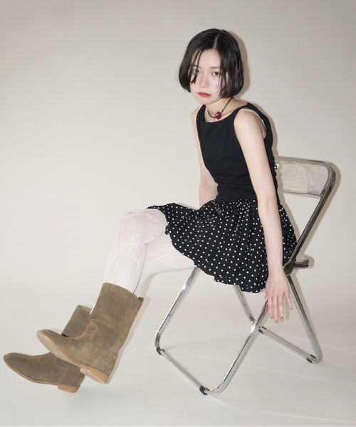 musubore(ムスボレ)の「boat neck peplum tank tops / ボートネックペプラムタンク(タンクトップ・レディース・ブラック/ホワイト・FREE)」の18枚目の写真