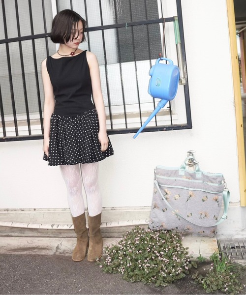 musubore(ムスボレ)の「boat neck peplum tank tops / ボートネックペプラムタンク(タンクトップ・レディース・ブラック/ホワイト・FREE)」の9枚目の写真