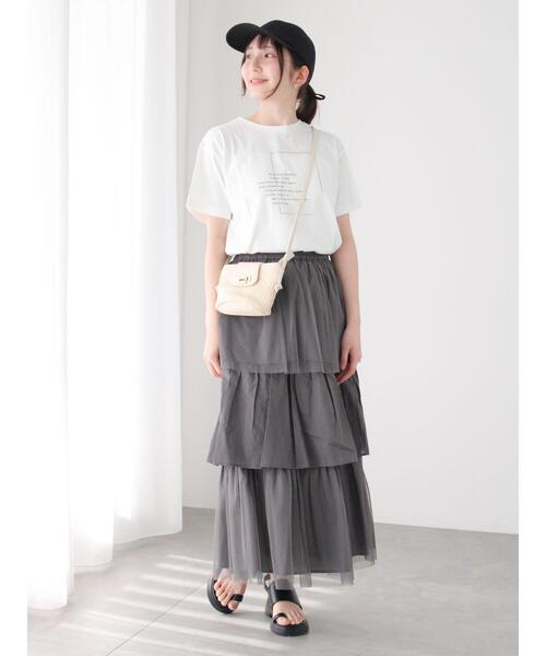 Te chichi TERRASSE（テチチテラス）の「チュールティアードスカート《2025summer catalog item》（スカート・レディース・チャコールグレー/オフホワイト・F）」の8枚目の写真