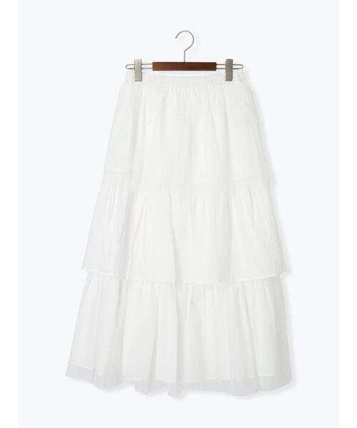 Te chichi TERRASSE（テチチテラス）の「チュールティアードスカート《2025summer catalog item》（スカート・レディース・チャコールグレー/オフホワイト・F）」の10枚目の写真