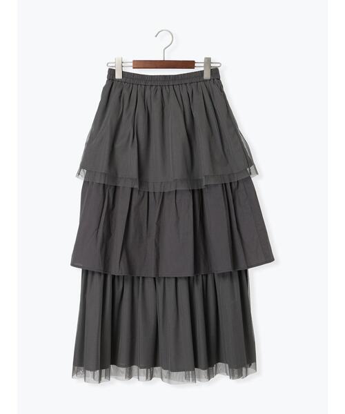 Te chichi TERRASSE（テチチテラス）の「チュールティアードスカート《2025summer catalog item》（スカート・レディース・チャコールグレー/オフホワイト・F）」の11枚目の写真