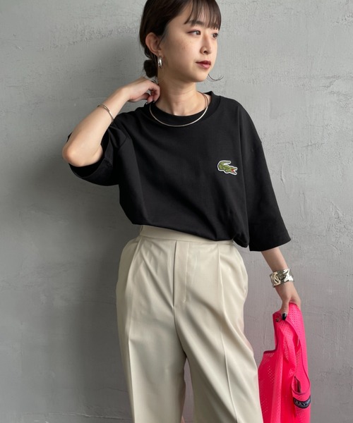 tシャツ 「LACOSTE/ラコステ」 ワニロゴワッペン クルーネックＴシャツ レディース メンズ cocochiya_th3246l