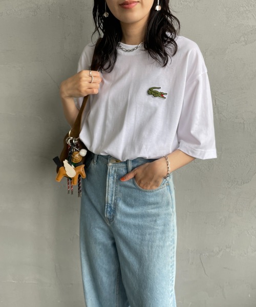 美品 LACOSTE ラコステ ワニワッペン 鹿の子 コットン 半袖 ポロシャツ ブルー 2 LACOSTE ラコステ コットンニットベスト 刺繍ワッペンワニロゴ