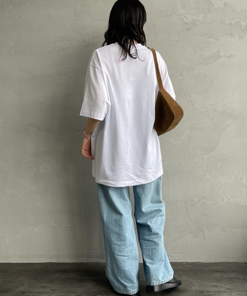 LACOSTE（ラコステ）の「[LACOSTE/ラコステ] ワニロゴワッペン クルーネックＴシャツ（Tシャツ/カットソー・レディース・ホワイト/ブラック・M/L/XL/S）」の21枚目の写真