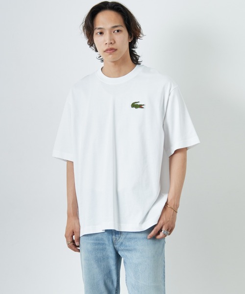 tシャツ 「LACOSTE/ラコステ」 ワニロゴワッペン クルーネックＴシャツ レディース メンズ セール】[LACOSTE/ラコステ] ワニロゴワッペン クルーネックT
