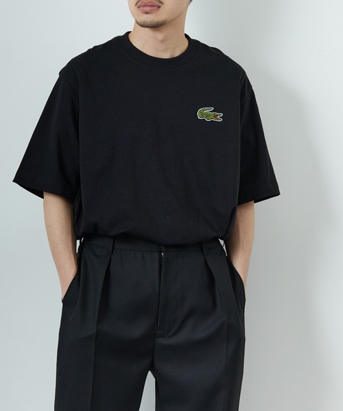 tシャツ 「LACOSTE/ラコステ」 ワニロゴワッペン クルーネックＴシャツ レディース メンズ セール】[LACOSTE/ラコステ] ワニロゴワッペン クルーネックT